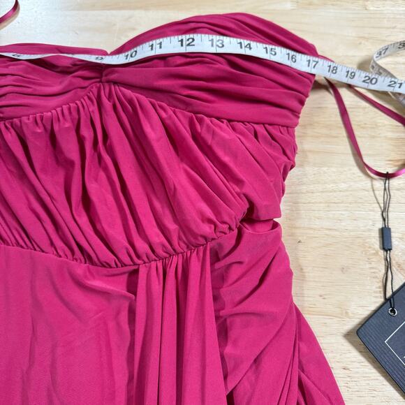 Mac Duggal NWT Pink Strapless Ruched Faux Wrap Dress Size 6 Sweetheart Neck - Picture 7 of 10